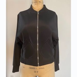 Louis Verdad Silk Dolman Sleeve Bomber Jacket
